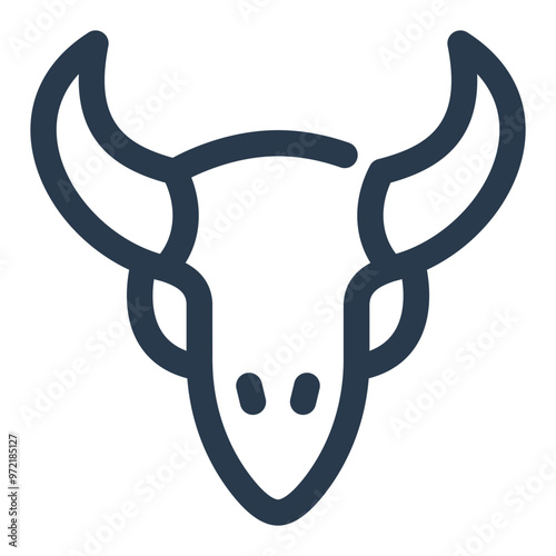 Traditional Bull Skull with Prominent Horns