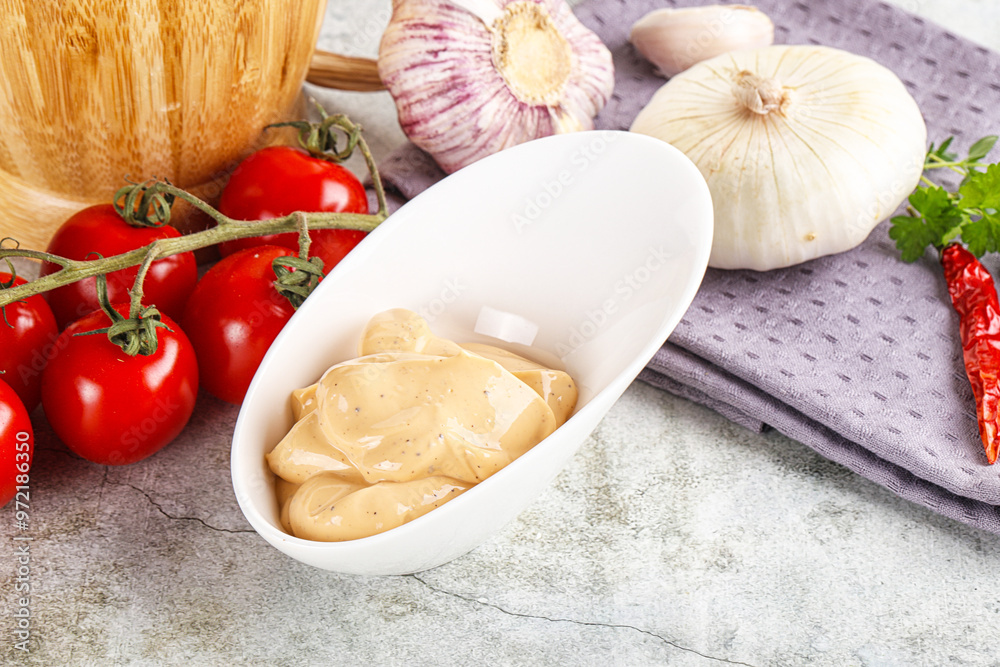 Yellow cream grill sauce for burger Yellow cream grill sauce for burger