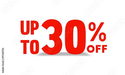 discount upto 30 percent off sale vector, 30 percent off typography vector illustration