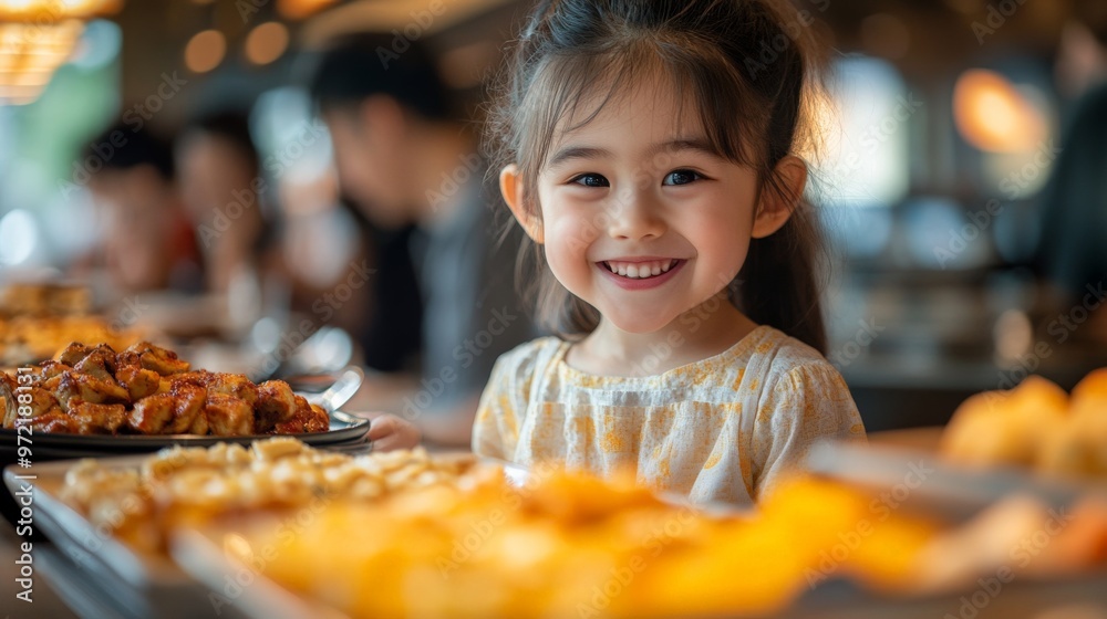 Happy kid and his sister enjoying in buffet breakfast while being in hotel Happy kid and his sister enjoying in buffet breakfast while being in hotel