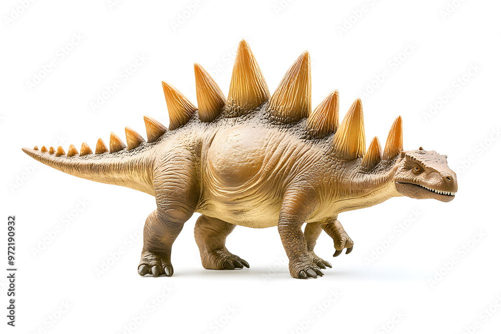 Fototapeta premium Dinosaur Stegosaurus isolated on white background, prehistoric creature