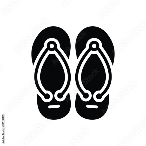 Black solid icon for flip flops