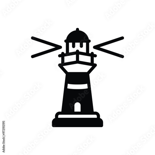 Black solid icon for lighthouse
