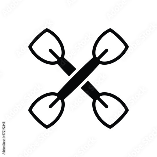 Black solid icon for paddle