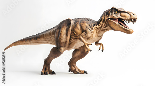 Tyrannosaurus rex dinosaur isolated on white background. T-rex