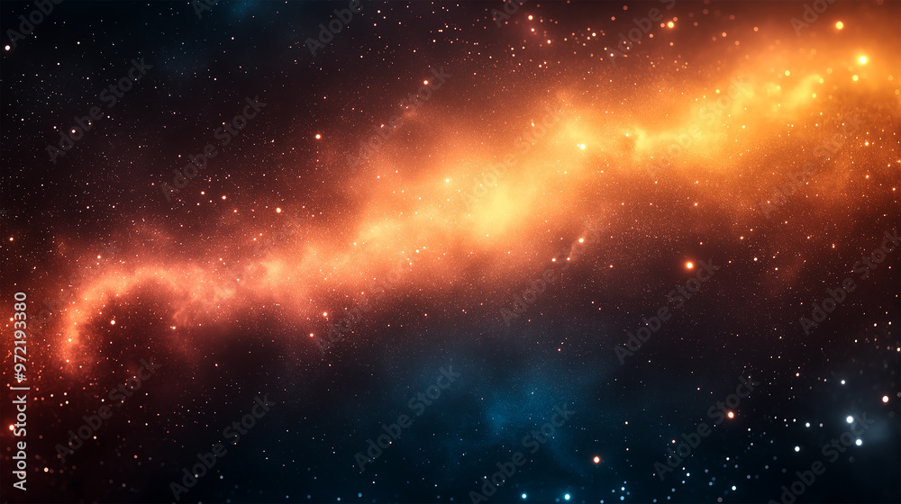 Obraz premium The Cosmic Ribbon of Fiery Energy Spanning the Starry Expanse in the Depths of Space