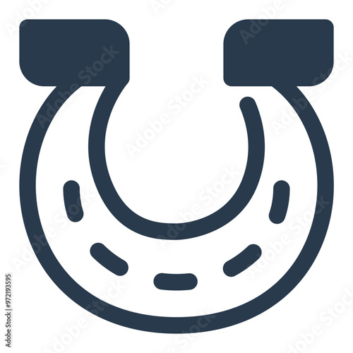 Metal Horseshoe with Orange Highlights