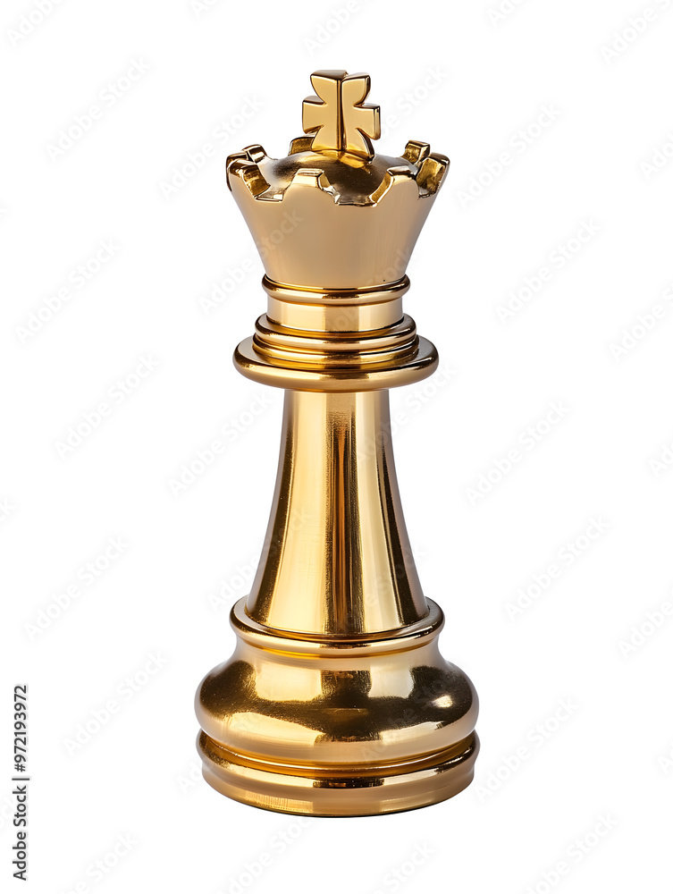 Golden chess king isolated on white background. Strategy planning and competition Golden chess king isolated on white background. Strategy planning and competition