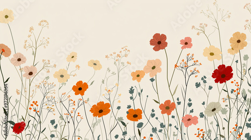 Floraler Vektor-Hintergrund: Elegantes Blumenmuster für Werbetext. Stilvolle botanische Illustration. Vielseitig, dekorativ. Ideal für Marketing-Design photo