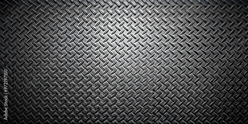 Black metal texture with geometric patterns reflected photo