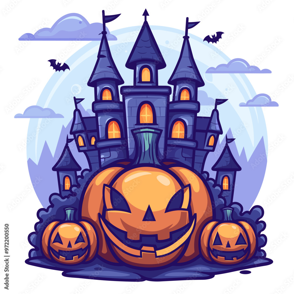 A autumn postcard design for Scary Halloween with Cute characters. Horror story Trick-or-treating. Colorful Vector illustration for flyer and social media post. A autumn postcard design for Scary Halloween with Cute characters. Horror story Trick-or-treating. Colorful Vector illustration for flyer and social media post.