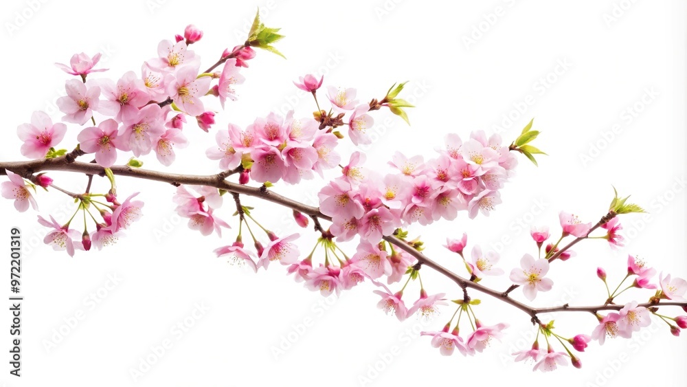 Blooming sakura branch isolated on white background Blooming sakura branch isolated on white background