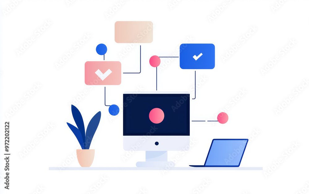A digital flowchart with arrows connecting global outsourcing locations, customer service agents, and generative AI tools supporting the workflow A digital flowchart with arrows connecting global outsourcing locations, customer service agents, and generative AI tools supporting the workflow