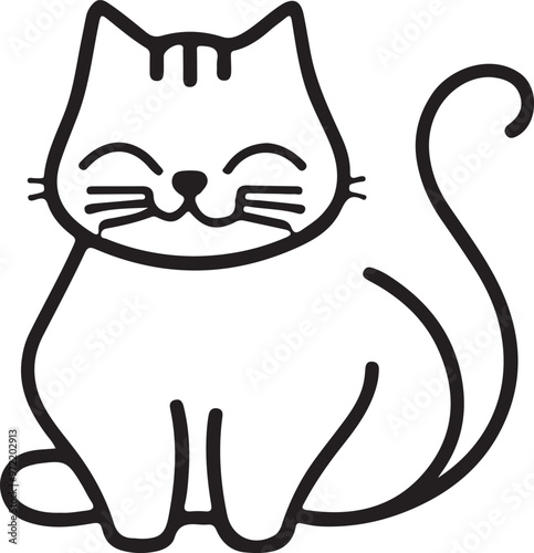 Line art cat vector