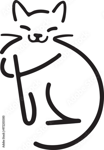 Line art cat vector