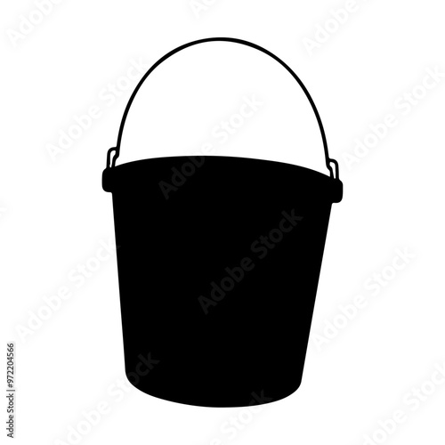 bucket silhouette vector black color silhouette solid white background