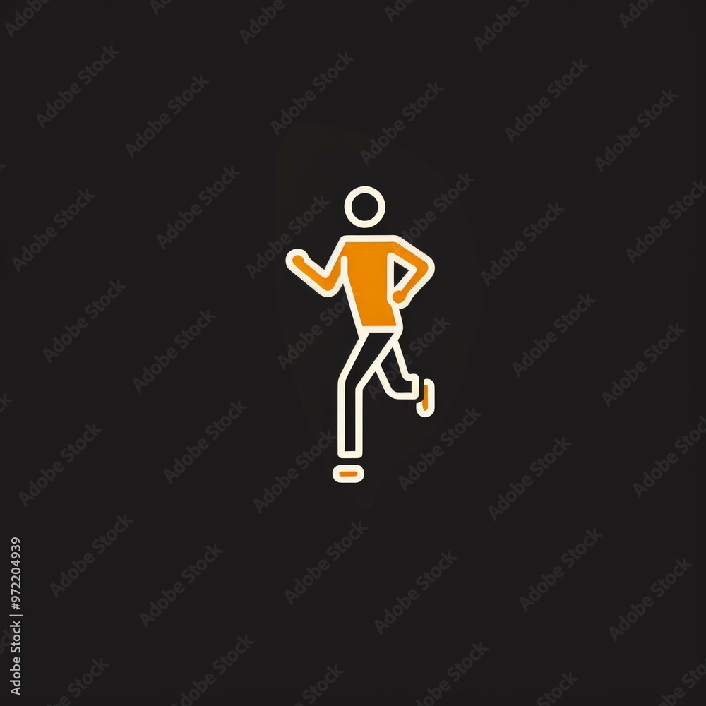Fototapeta premium Logo for sporting event with a man running.