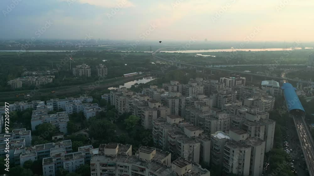 kite flying on buildings in noida drone moving closer to kite delhi in india kite flying on buildings in noida drone moving closer to kite delhi in india