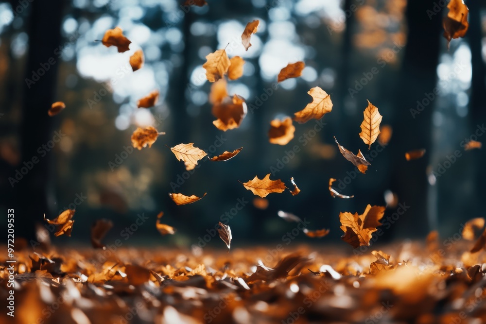 Leaves flowing into the air Leaves flowing into the air