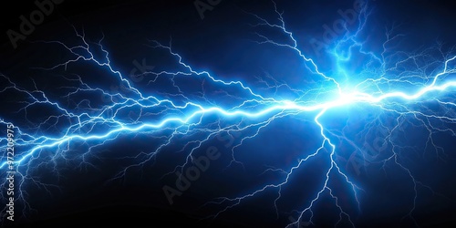 Wallpaper Mural blue thunderbolt crackling with sparks and lightning against the sky Torontodigital.ca