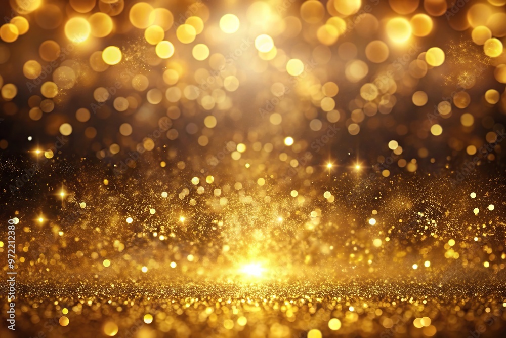Bokeh background with gold particles falling, symmetrical texture Bokeh background with gold particles falling, symmetrical texture