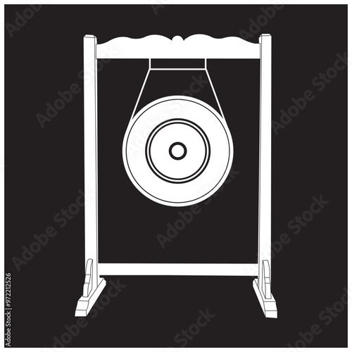 Icon of Gong or Indonesian traditional musical instrument