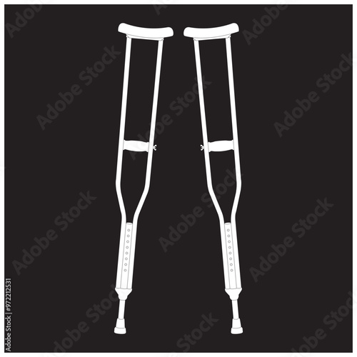 Crutches vector icon illustration