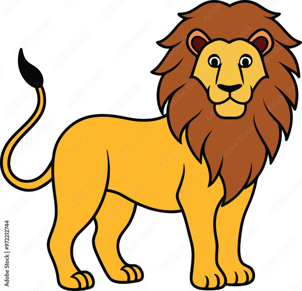 Obraz premium lion Cartoon Vector Illustration