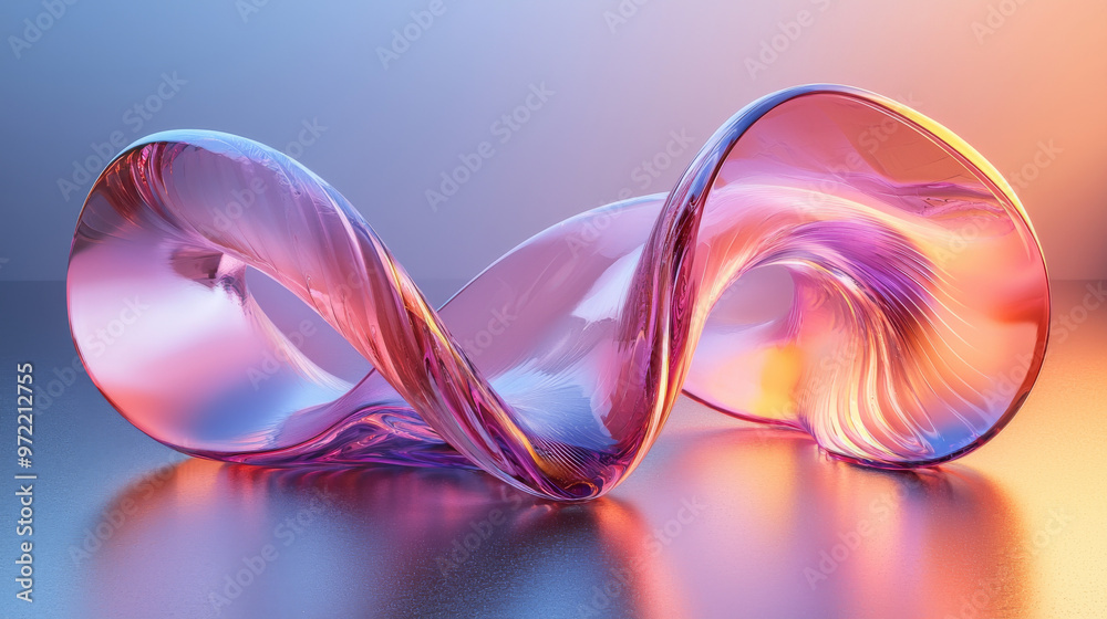 Abstract pink and yellow glass sculpture. Abstract pink and yellow glass sculpture.