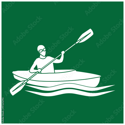 kayak sport logo design template