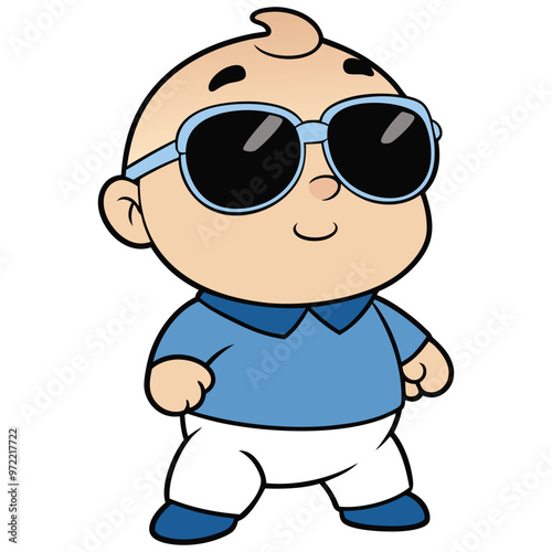 Cute little baby boy with sunglasses