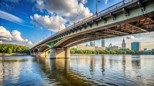 Bridge over the Moskva River Vorobyovy Gory worm's eye view