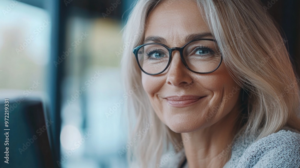 Professional Middle-Aged Woman Smiling at the Camera Professional Middle-Aged Woman Smiling at the Camera