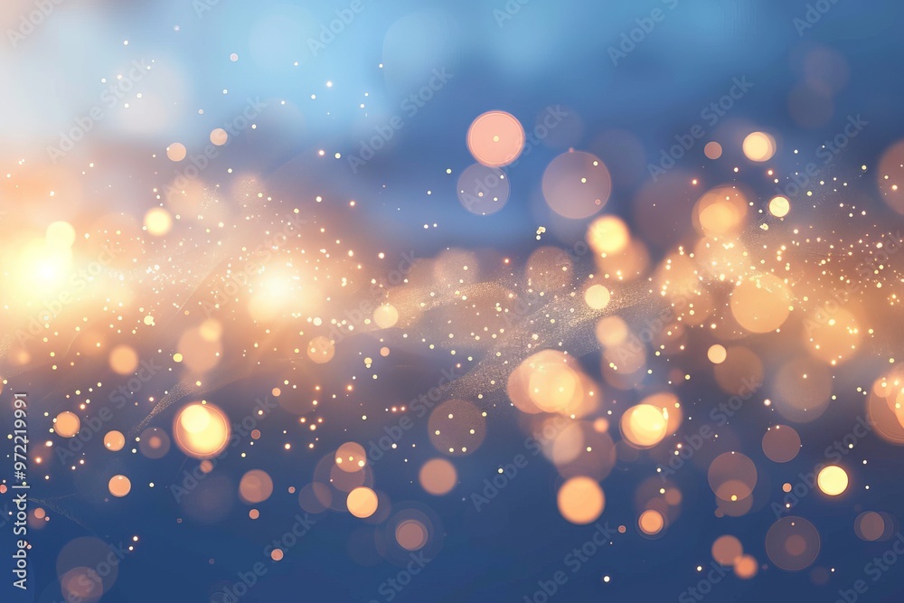 Sparkling blue bokeh light effect on a shining vector sky background for dreamy and elegant designs. Sparkling blue bokeh light effect on a shining vector sky background for dreamy and elegant designs.