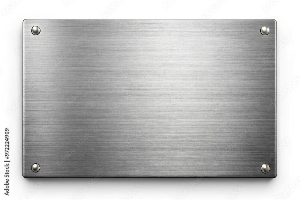 Brushed metallic texture steel plate on white background Brushed metallic texture steel plate on white background