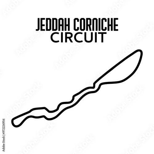 jeddah circuit for motorsport and autosport. grand prix race track. vector illustration