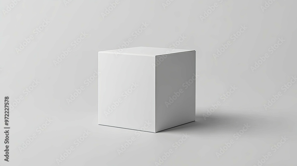 White Cardboard Box on a Gray Background White Cardboard Box on a Gray Background