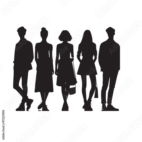 Businesspeople vector silhouette. Businessman and women vector design.