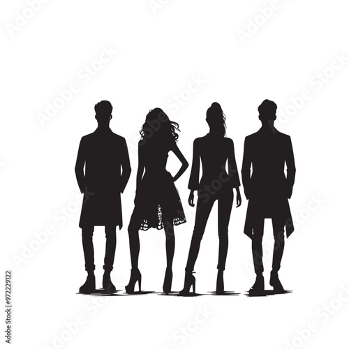 Businesspeople vector silhouette. Businessman and women vector design.