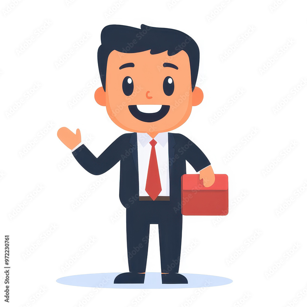 A vibrant D illustration featuring a cartoon character dressed as a business professional, set against a clean backdrop. A vibrant D illustration featuring a cartoon character dressed as a business professional, set against a clean backdrop.