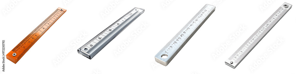 A 3D icon of a ruler with a transparent background.