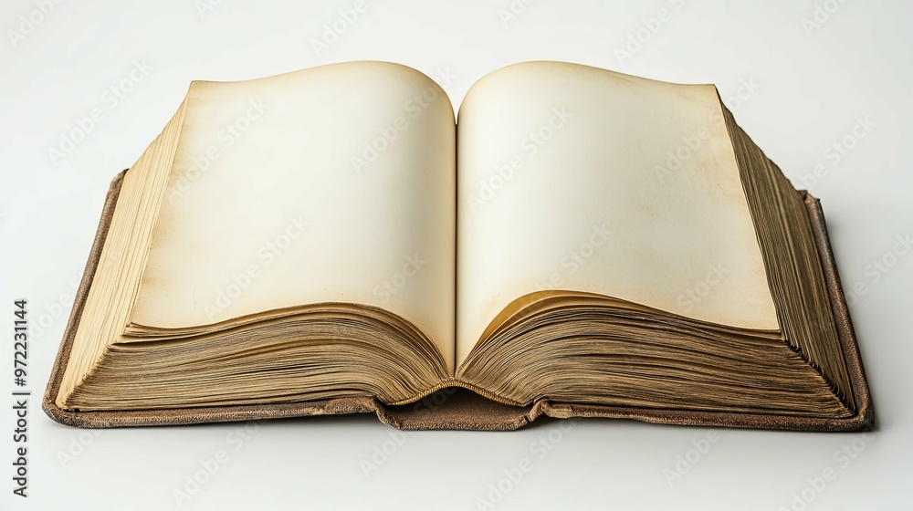 Open Antique Book with Blank Pages Open Antique Book with Blank Pages