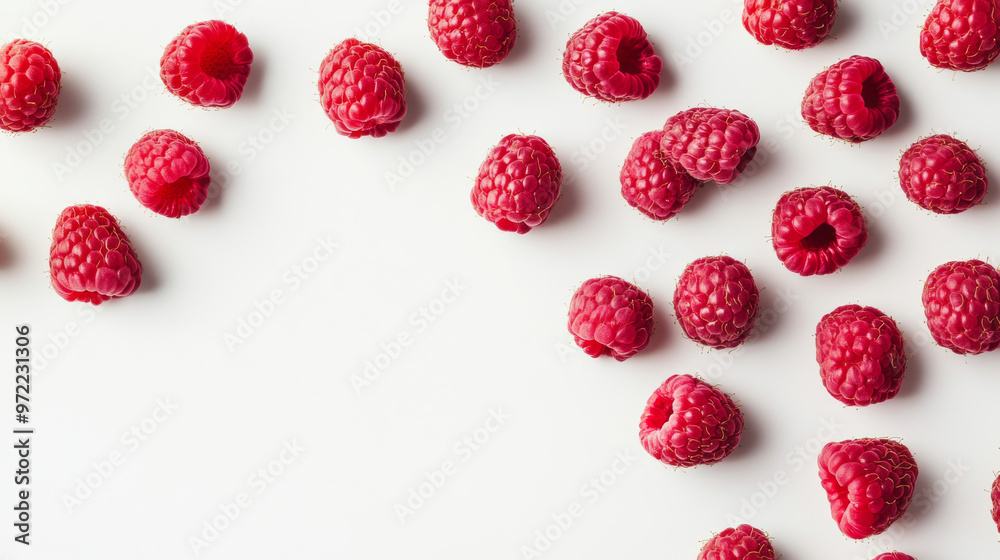 Fresh raspberries picked from the bush, displayed against a plain white backdrop. Fresh raspberries picked from the bush, displayed against a plain white backdrop.