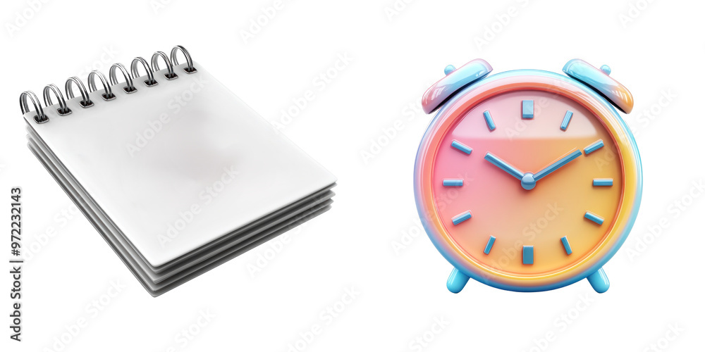 Fototapeta premium A 3D icon of an agenda with a transparent background.