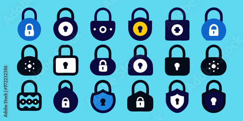lock vector icon set  isolated on white background. PNG Transparent file type with high definition quality And vibrant color grading Available.