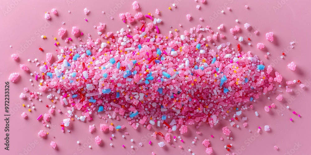 Candy sprinkles isolated on pink background for baking. Candy sprinkles isolated on pink background for baking.