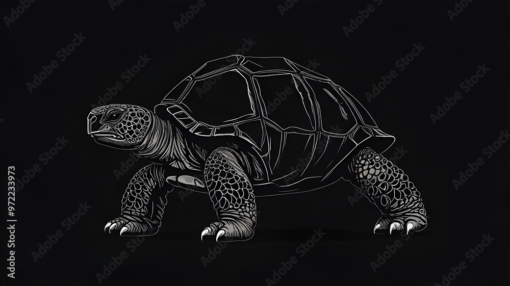 Fototapeta premium turtle on a black background