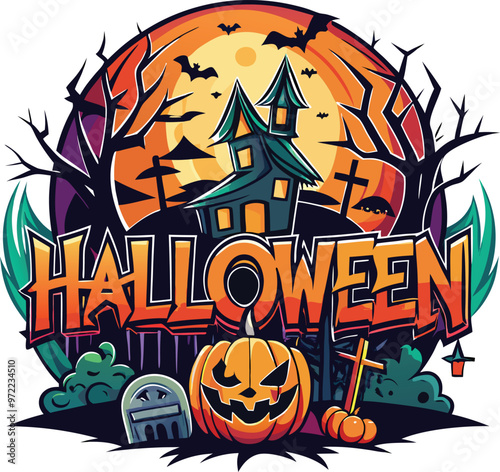 halloween background with pumpkins isolated on white background. PNG Transparent file type with high definition quality And vibrant color grading Available.