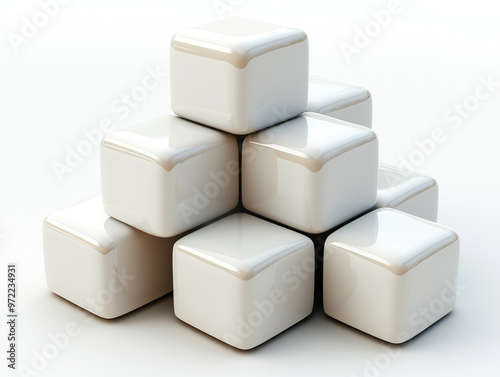 white cubes isolated on white