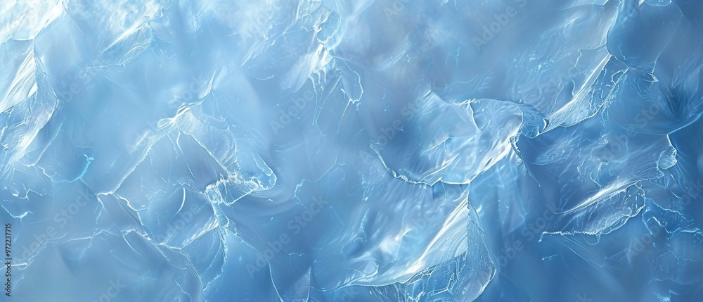 Obraz premium Ice texture background on blue background.